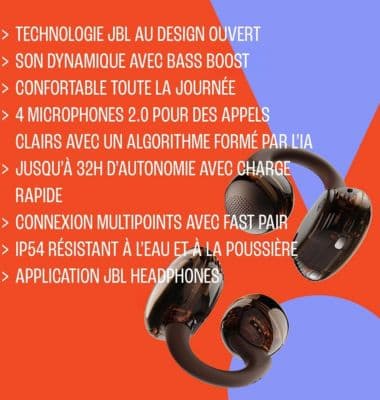 Ecouteurs JBL Soundgear Clips Noir - Image 2
