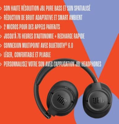 Casque JBL Tune 780NC Noir - Image 3