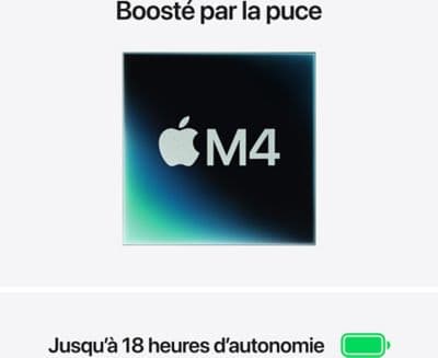 Ordinateur Apple MACBOOK Air 13,6" Puce M4 CPU 10 / GPU 8 coeurs Mémoire RAM 16Go Stockage 1To SSD Retina Minuit - Image 4