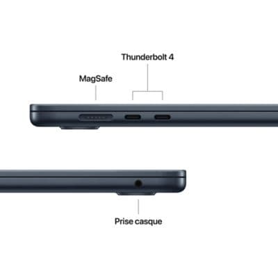 Ordinateur Apple MACBOOK Air 13,6" Puce M4 CPU 10 / GPU 8 coeurs Mémoire RAM 16Go Stockage 1To SSD Retina Minuit - Image 7