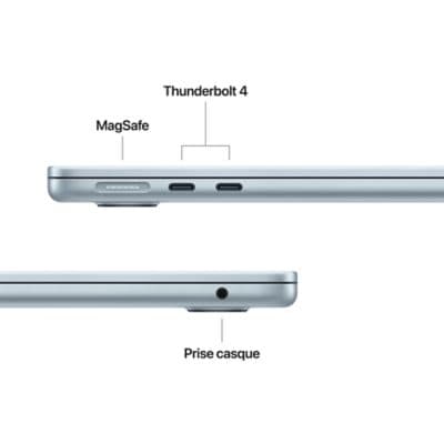 Ordinateur Apple MACBOOK Air 15" Puce M4 CPU 10 / GPU 10 coeurs Mémoire RAM 16Go Stockage 1To SSD Bleu ciel - Image 7