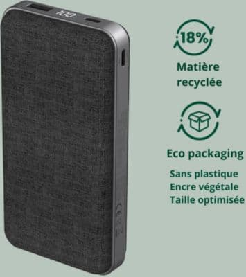 Batterie externe ADEQWAT 20000 mAh Power Delivery noir - Image 2