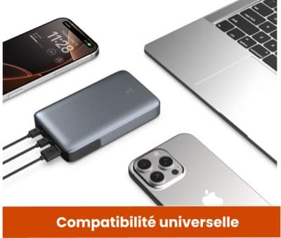Batterie externe ADEQWAT 20 000 mAh 65W Power Delivery - Image 3