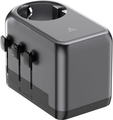 Adaptateur de voyage ADEQWAT 65W universel EU UK US ASIE + Sacoche ADEQWAT à bandoulière 12h noir + Coussin de voyage ADEQWAT ergonomique à mémoire de forme - Image 6