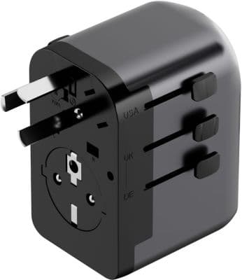 Adaptateur de voyage ADEQWAT 65W universel EU UK US ASIE + Sacoche ADEQWAT à bandoulière 12h noir + Coussin de voyage ADEQWAT ergonomique à mémoire de forme - Image 7