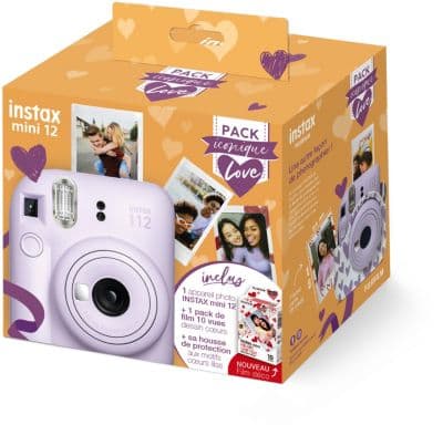 Appareil photo Instantané FUJIFILM Intax Mini 12 Lilas Pack iconique Love