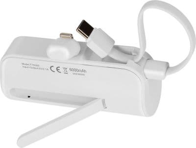 Batterie externe LINQ 6000mAh, Connecteur iPhone + USB-C Blanc - Image 2