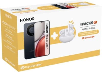 Smartphone HONOR Pack Magic8 Lite Noir 256Go+Earbuds X8i - Image 2