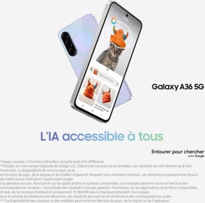 Smartphone SAMSUNG Pack A36 Noir 128Go 5G + Coque silicone - Image 4