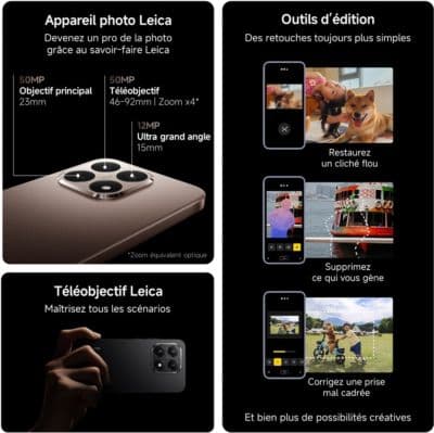 Smartphone XIAOMI Pack 15T Noir 256Go 5G+RedmWatch5 Active - Image 5