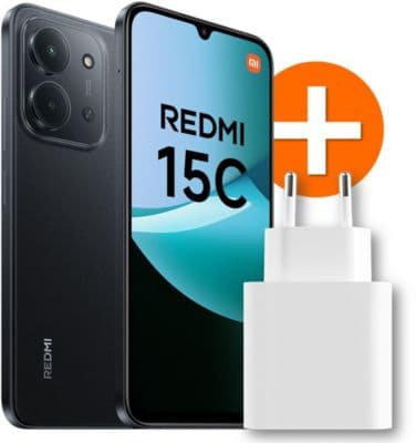 Smartphone XIAOMI Pack Redmi 15C 256Go Noir 4G + coque + Chargeur