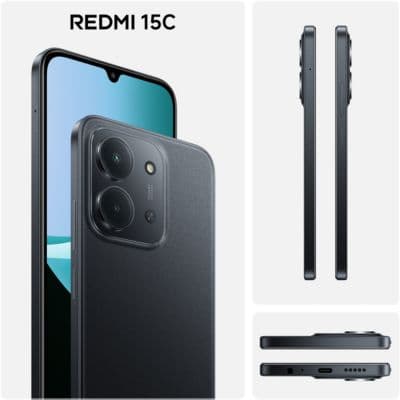 Smartphone XIAOMI Pack Redmi 15C 256Go Noir 4G + coque + Chargeur - Image 4