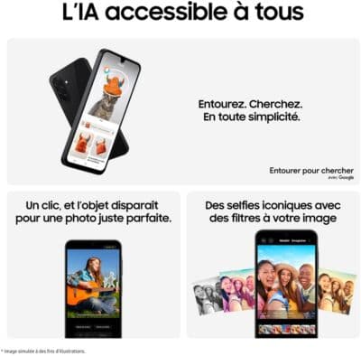 Smartphone SAMSUNG Pack A26 Noir 128Go + Powerbank - Image 5