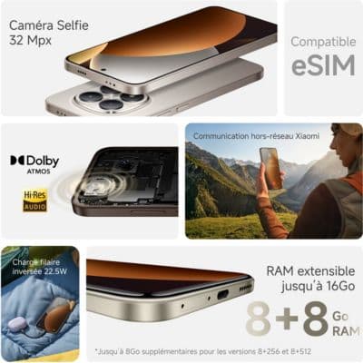 Smartphone XIAOMI Pack Redmi Note 15 Pro 5G 256Go Noir + Tag + Coque - Image 6