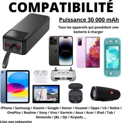 Batterie externe PHONILLICO Batterie externe 30000 mAh - Image 2