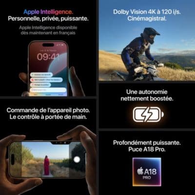Smartphone APPLE iPhone 16 Pro Max Titane Noir 256Go Reconditionné - Image 8