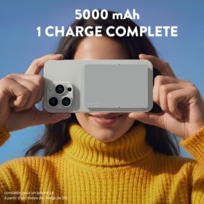 Batterie externe CASYX 5000 mAh Qi2 MagSafe avec bequille gris - Image 3
