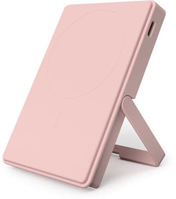 Batterie externe CASYX 5000 mAh Qi2 MagSafe avec bequille rose - Image 4