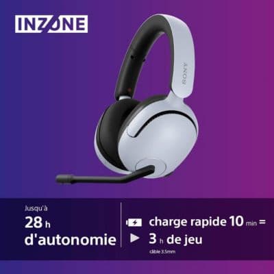 Casque gamer SONY Inzone H5 Blanc - Image 5