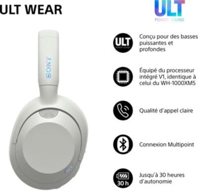 Casque SONY ULT WEAR Blanc - Image 2