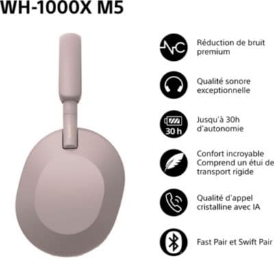 Casque SONY WH-1000XM5 Rose - Image 2