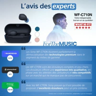 Ecouteurs SONY WF-C710N Noir - Image 2