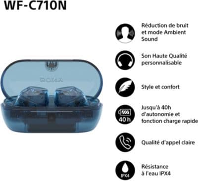 Ecouteurs SONY WF-C710N Transparent - Image 3