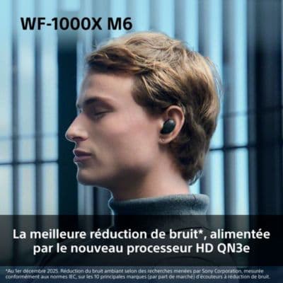 Ecouteurs SONY WF-1000XM6 Noir - Image 3