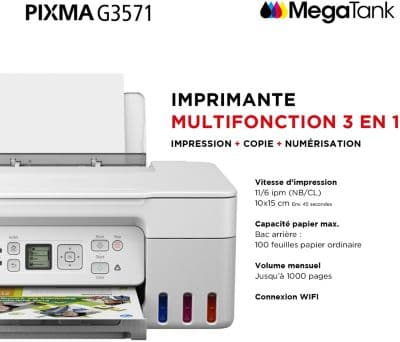 Imprimante jet d'encre CANON Megatank G3571 - Image 4