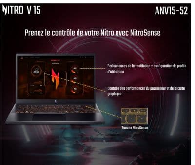 PC Gamer ACER Nitro 15,6" FHD 165Hz Intel Core i7 13620H Nvidia GeForce RTX 5060 32 Go RAM DDR4 SSD 512 Go - Image 2