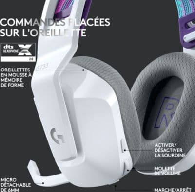 Casque gamer LOGITECH G733 Lightspeed White - Image 5