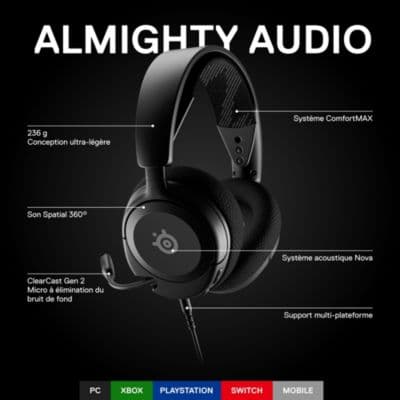 Casque gamer STEELSERIES Arctis Nova 1 Noir - Image 2
