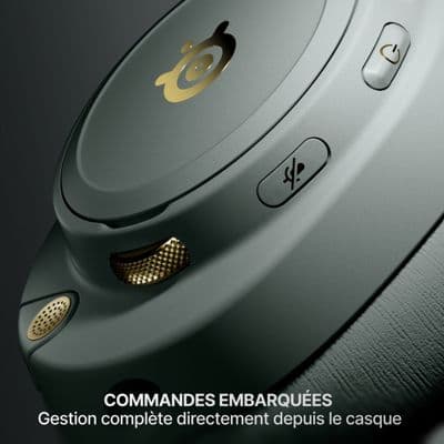Casque gamer STEELSERIES Arctis Nova Elite Gold Sage - Image 9