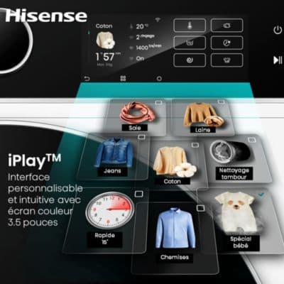 Lave linge compact HISENSE LL Front HISENSE WF5I8043BWF iFit - Image 3