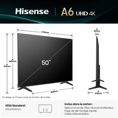 TV LED HISENSE 50A6Q 2025 (126cm) - Image 5