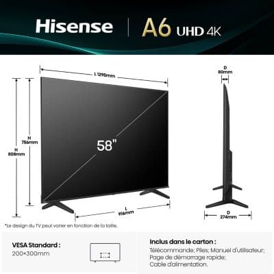 TV LED HISENSE 58A6Q 2025 (146cm) - Image 5