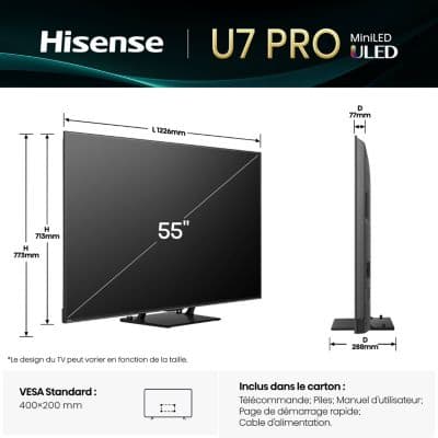TV Mini Led HISENSE 55U7Q PRO 2025 (139cm) - Image 5
