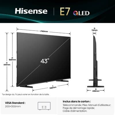 TV QLED HISENSE 43E7Q 2025 (108cm) - Image 5