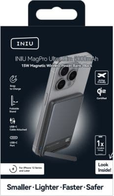 Batterie externe INIU 5000 mAh MagPro slim noir - Image 8