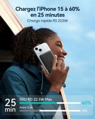 Batterie externe INIU 10000 mAh Pocket Neo USB-A + 2 USB-C - Image 2