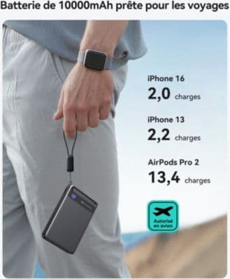 Batterie externe INIU 10000 mAh MagPro slim noir - Image 7