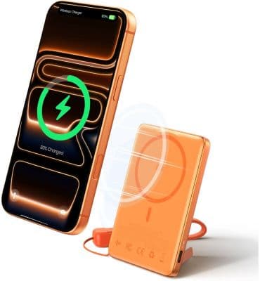Batterie externe INIU 5000 mAh Magnet Qi2 MagPro slim orange - Image 3