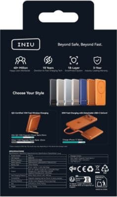 Batterie externe INIU 5000 mAh Magnet Qi2 MagPro slim orange - Image 5