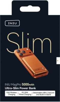 Batterie externe INIU 5000 mAh Magnet Qi2 MagPro slim orange - Image 6
