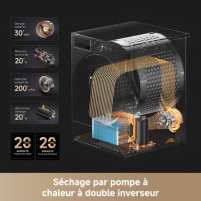 Sèche linge pompe à chaleur DREAME DRDRYL99KGG L9 9Kg - Image 3