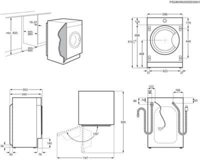 Lave linge hublot encastrable ELECTROLUX EW8F3814BI - Image 5