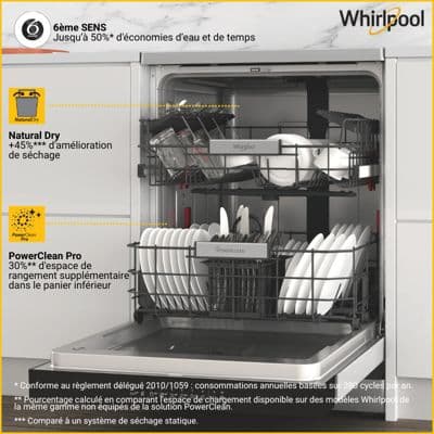 Lave vaisselle 60 cm WHIRLPOOL WH3FB14BN71X - Image 2