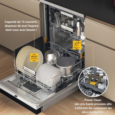 Lave vaisselle 60 cm WHIRLPOOL W7FHS51X MaxiSpace - Image 2