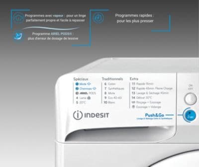 Lave linge séchant hublot INDESIT BDE96435WKVFR - Image 3