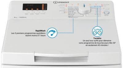 Lave linge top INDESIT BTWCS50400FR - Image 2